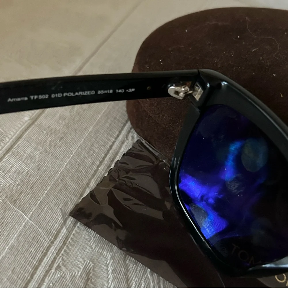 Authentic Tom Ford AMARRA FT 0502 Black Square Polarized Sunglasses new in box